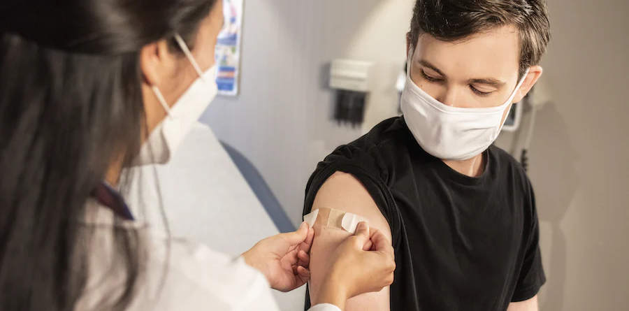 Nurse helping patient.